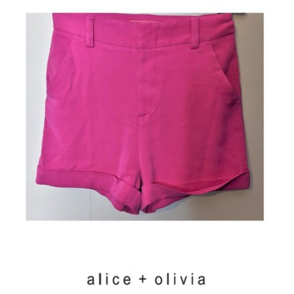 Alice + Olivia Pants - Alice + Olivia | Pink cuffed shorts